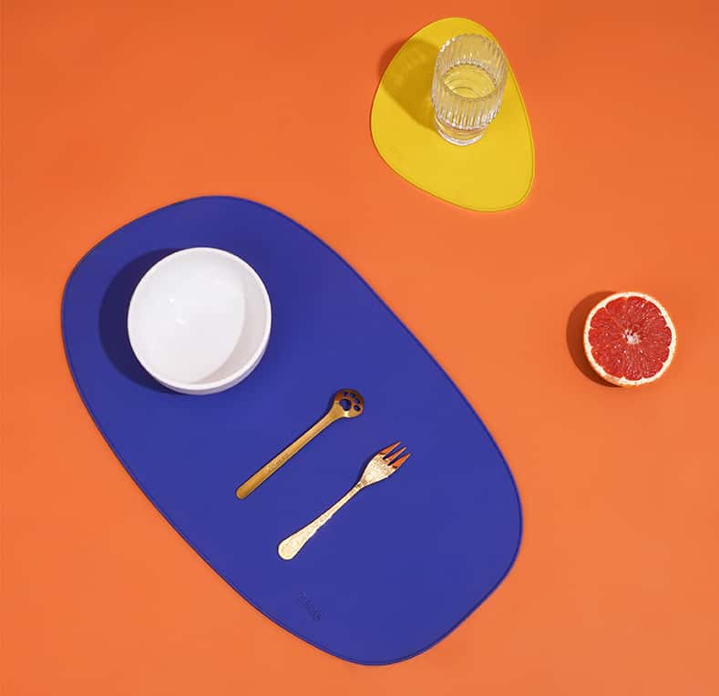 Geometric Colorblock Feeding Mat