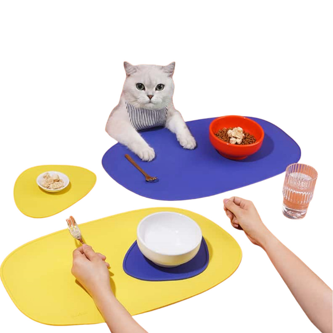 Geometric Colorblock Feeding Mat