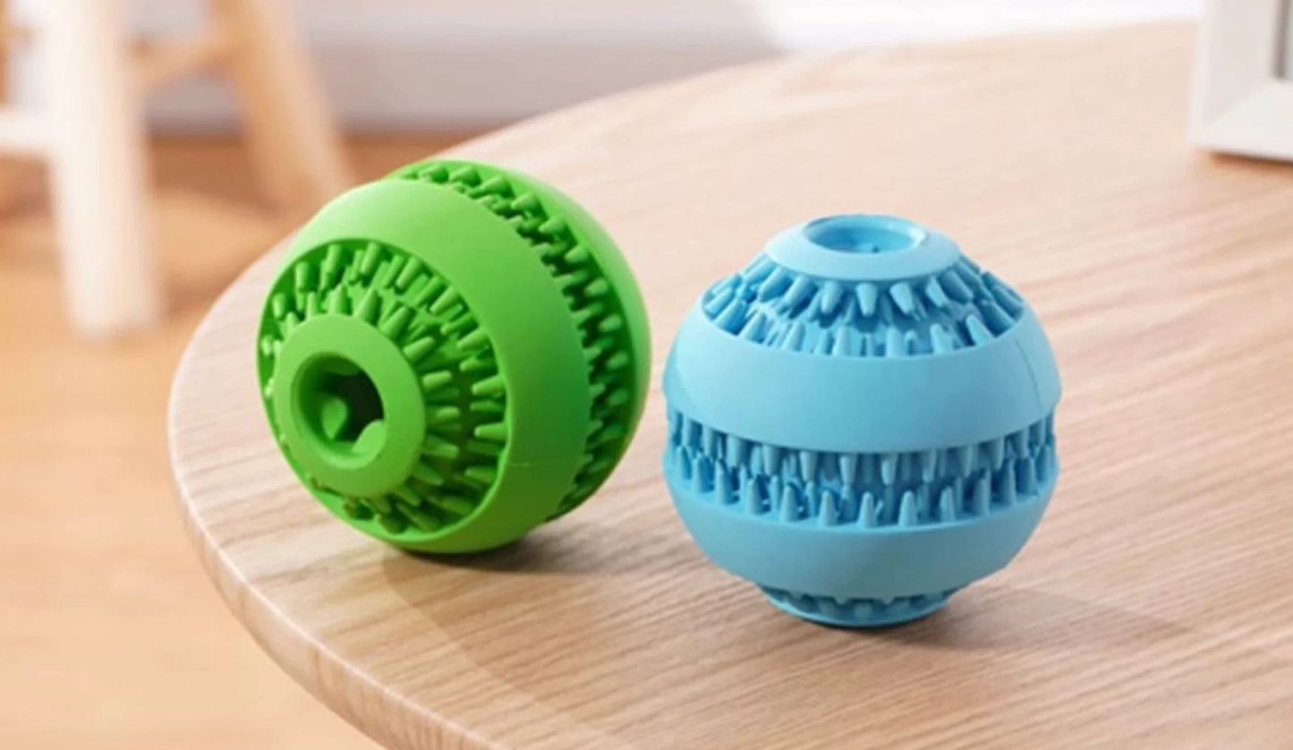 Durable Treat-Dispensing Dog Toy Ball – Teeth Cleaning & Mental Stimulation