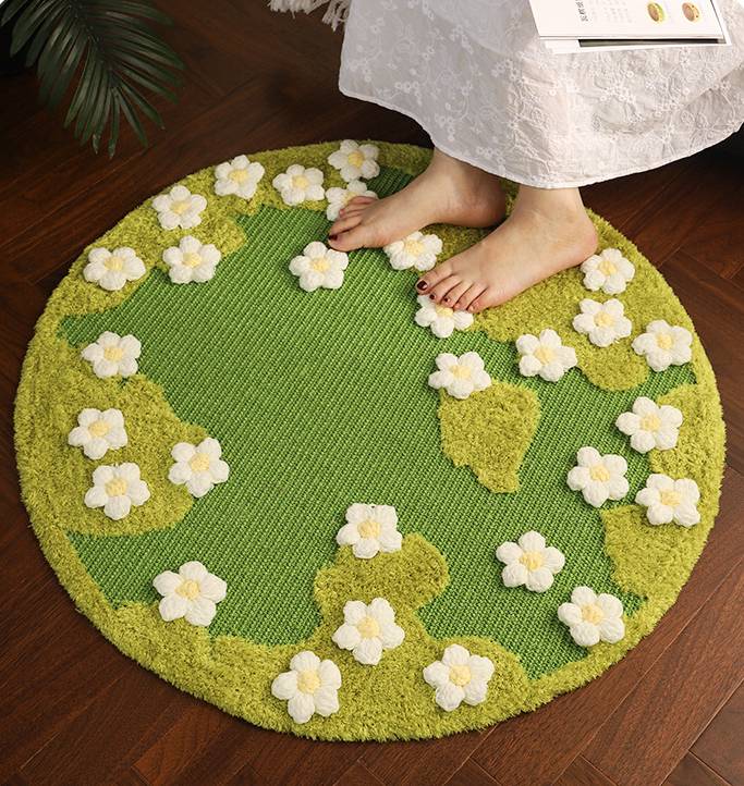 Floral Sisal Cat Scratcher Rug