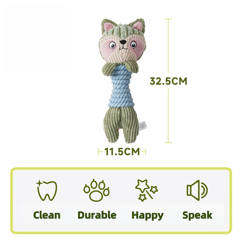 Durable Cotton Rope Dog Toy with Squeaker