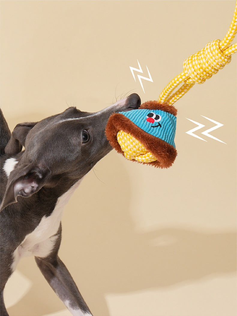 Durable Rope Tug Toy with Squeaker