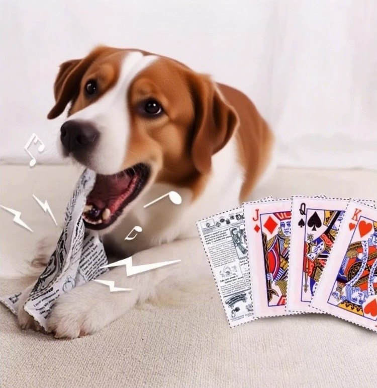 Squeaky Newspaper Dog Toy – Crinkle Paper Inside for Extra Fun