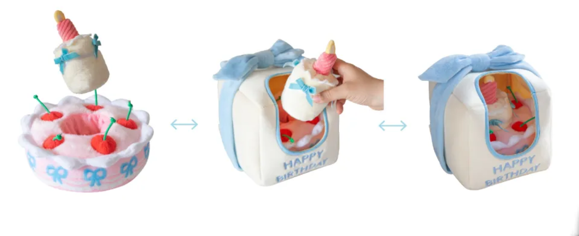 Interactive Snuffle Toy for Dogs and Cats - Birthday Cake