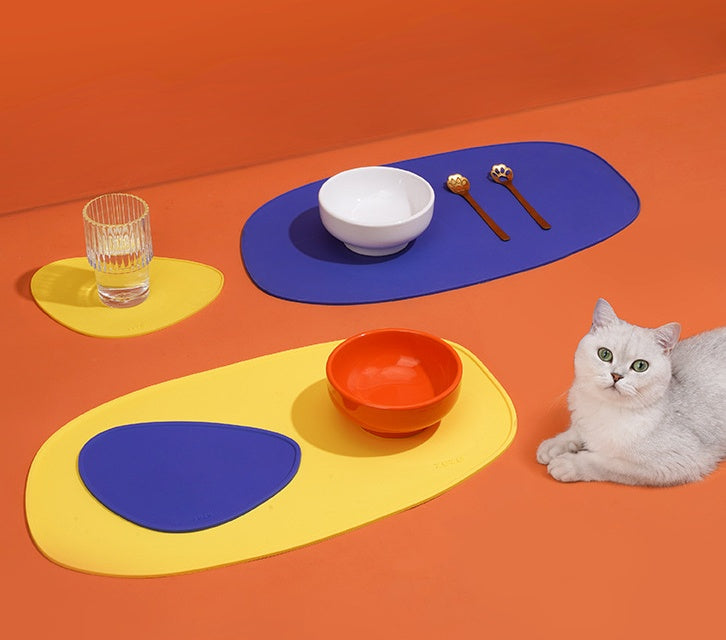 Geometric Colorblock Feeding Mat