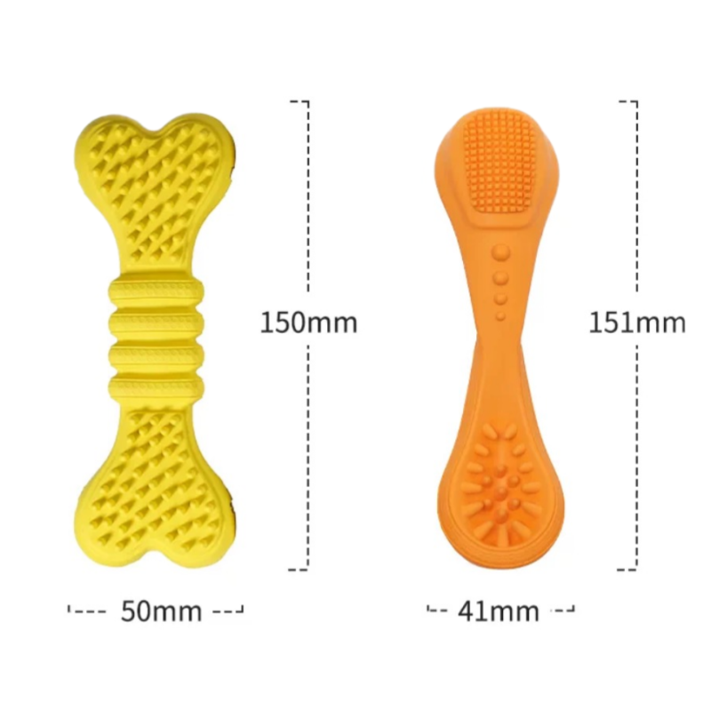 Big Save! Dog Toy Combo – Ball + Bone for Chewing, Cleaning & Treat Fun