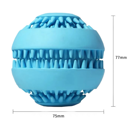 Durable Treat-Dispensing Dog Toy Ball – Teeth Cleaning & Mental Stimulation