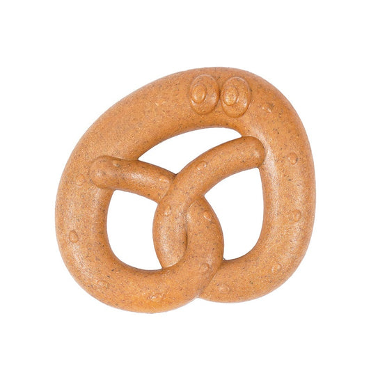 Natural Wood Fiber Pretzel Chew Toy – Eco-Friendly