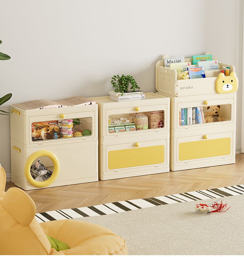 2-in-1 Foldable Cat House & Storage Cabinet