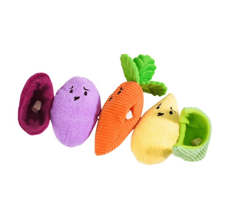 Interactive Snuffle Toy for Dogs - Mini Veggie Garden