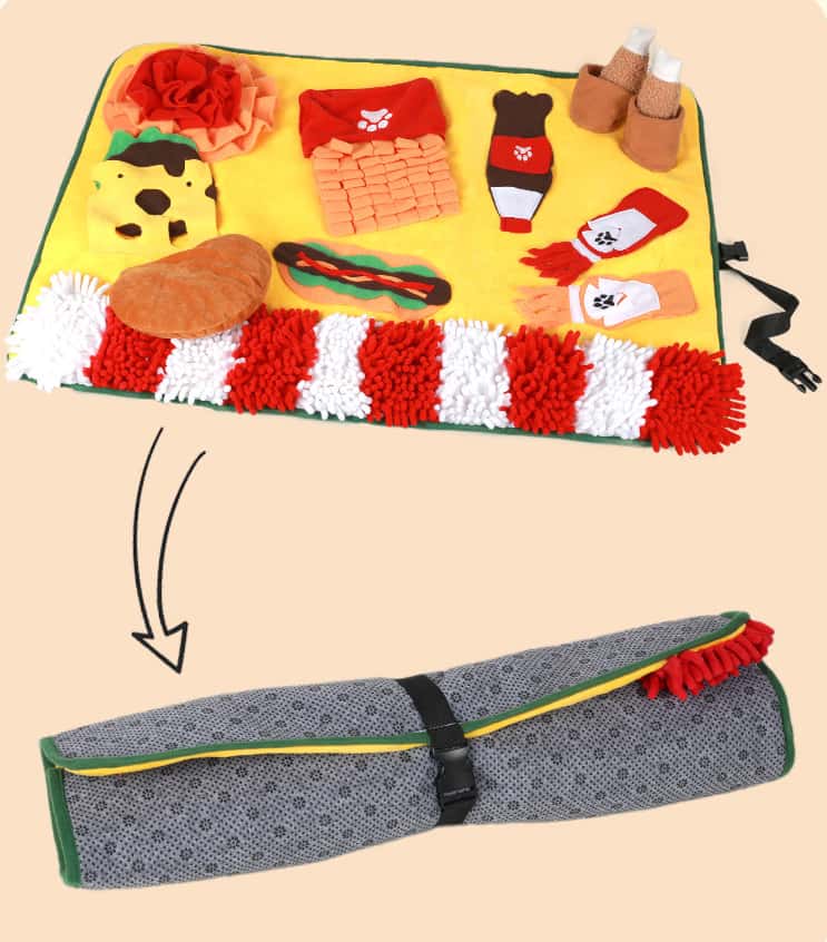 Interactive Snuffle Mat for Dogs - Fast Food Fun