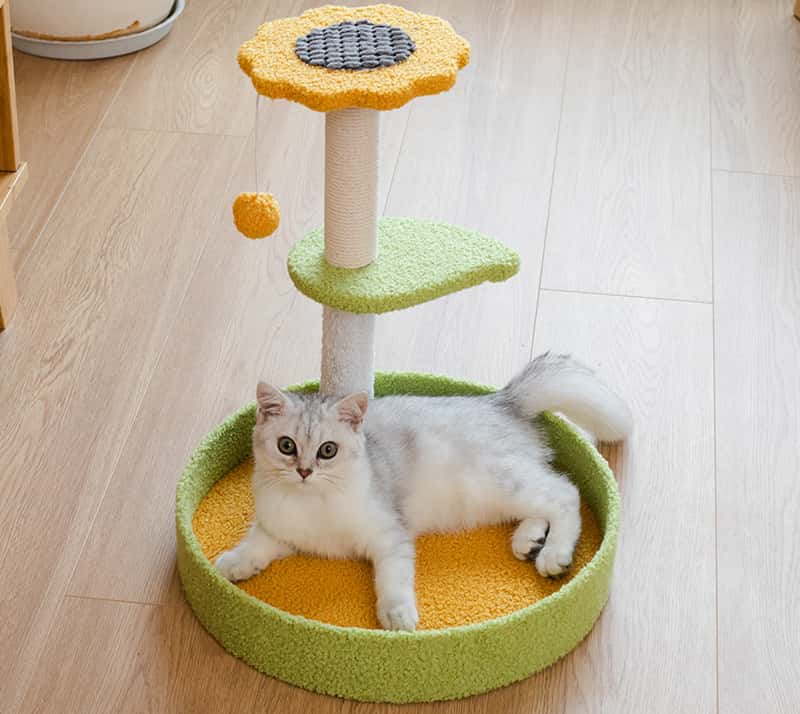 Felt Cat Tree with Built-in Bed