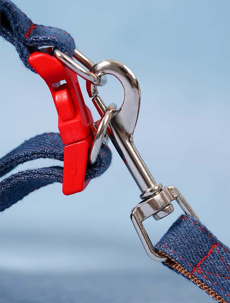 Denim Dog Harness & Leash Set