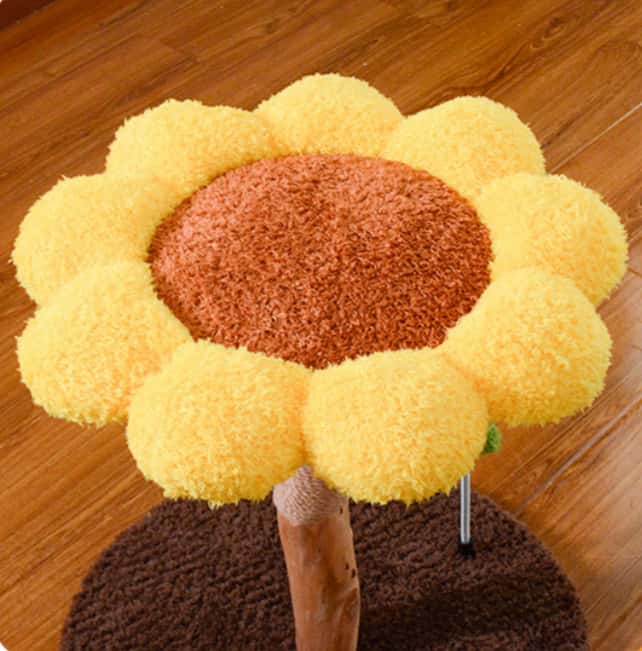 Sunflower Solid Wood Cat Tree