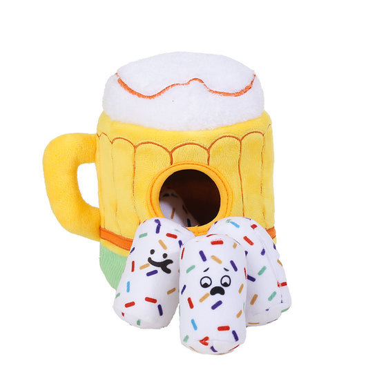 Interactive Snuffle Toy for Dogs - Beer Mug