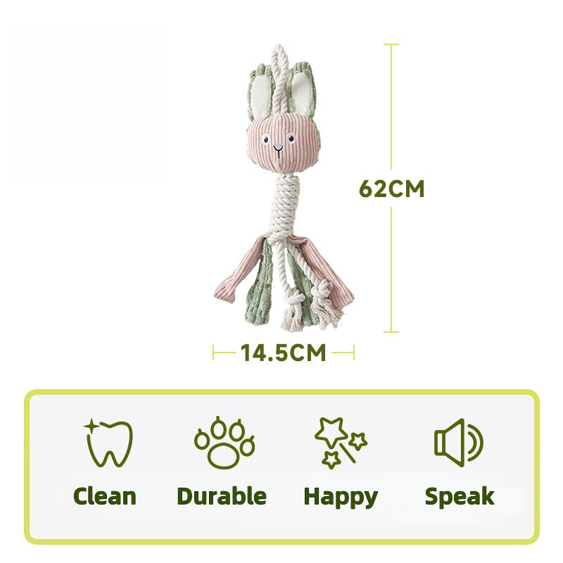 Durable Cotton Rope Dog Toy with Squeaker