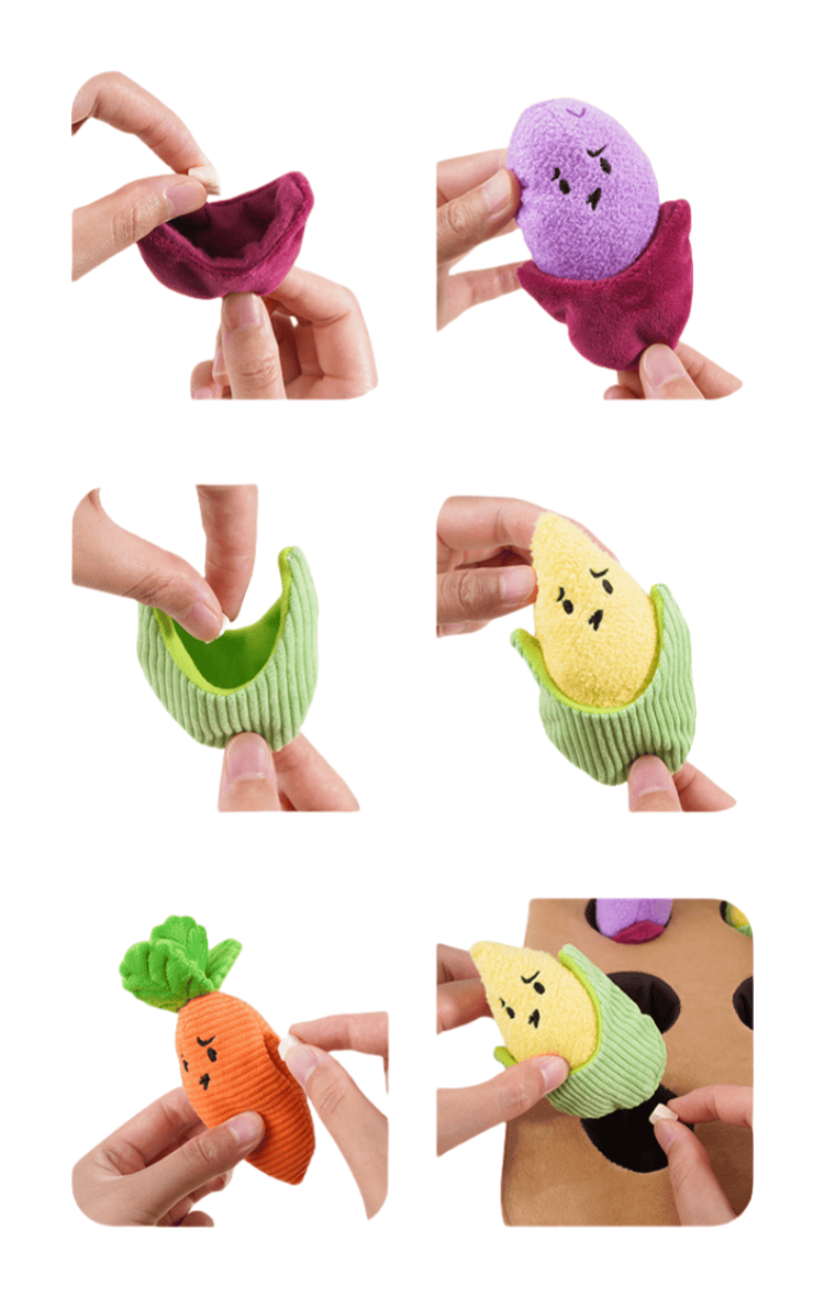 Interactive Snuffle Toy for Dogs - Mini Veggie Garden