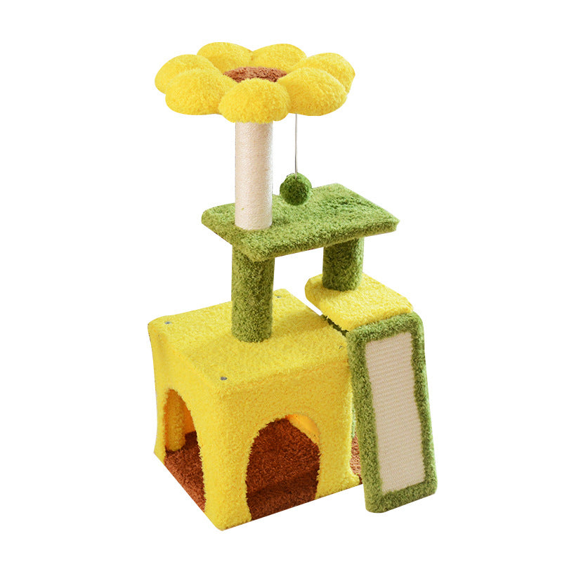 Sunflower Cat Tree with Sisal Scratching Board