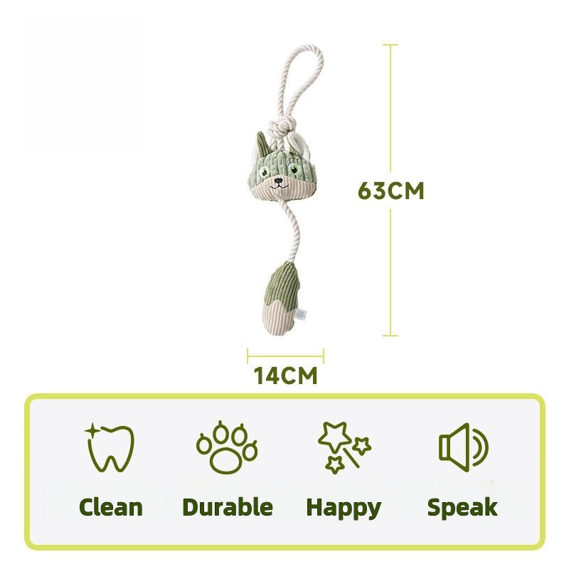 Durable Cotton Rope Dog Toy with Squeaker
