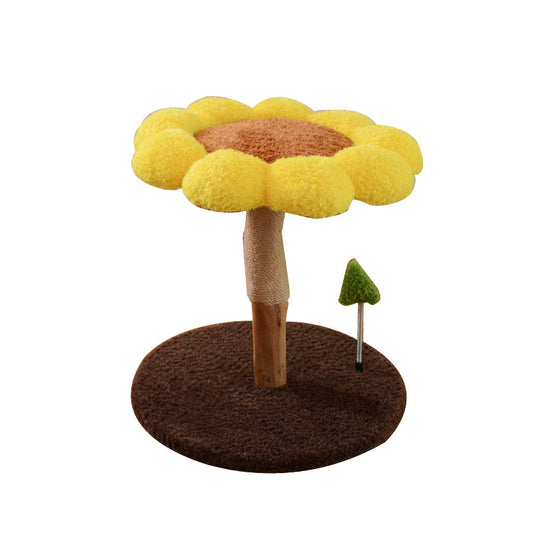 Sunflower Solid Wood Cat Tree