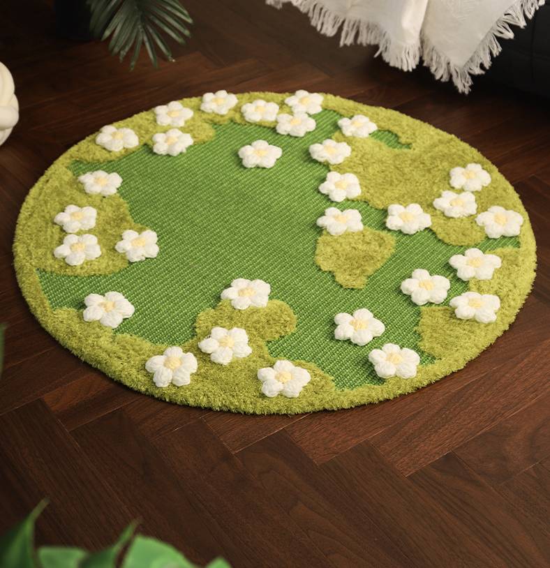 Floral Sisal Cat Scratcher Rug