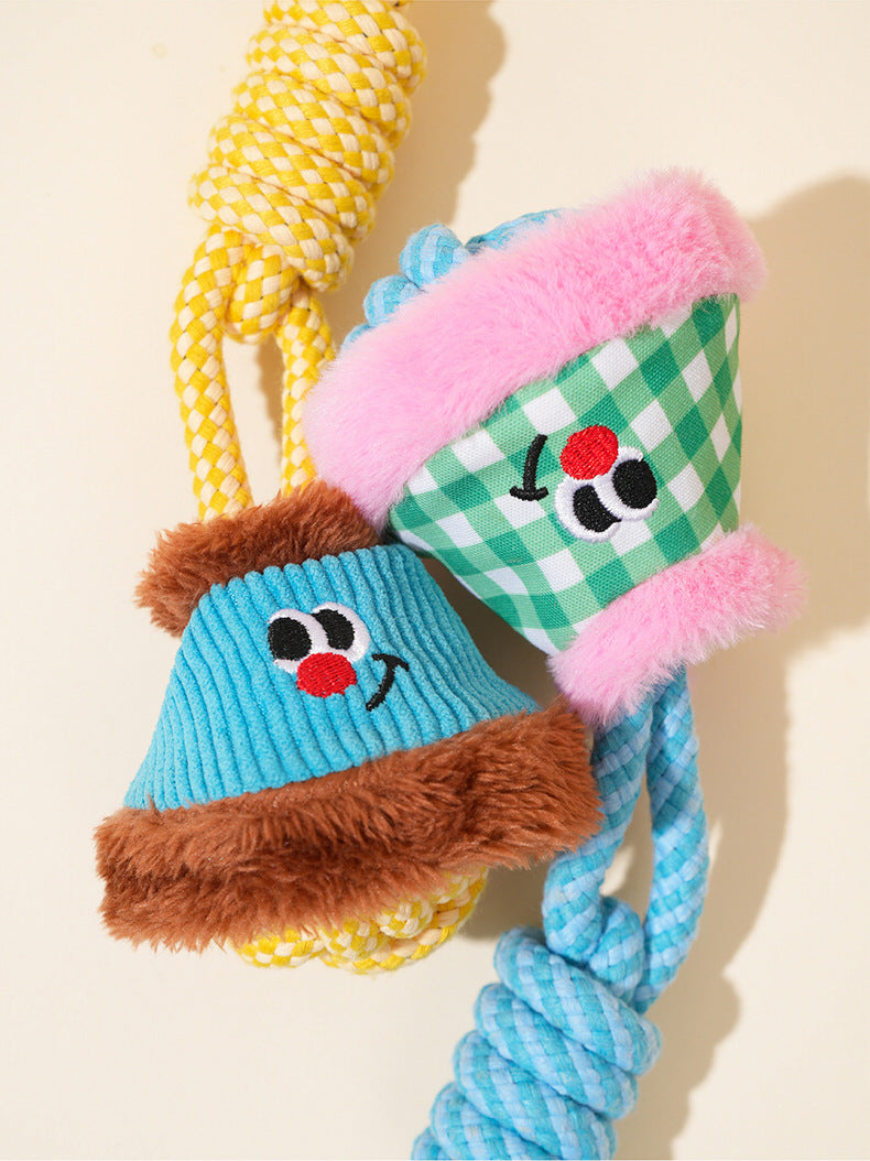 Durable Rope Tug Toy with Squeaker